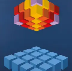 Cubes Separated III by Marko Spalatin, c. 1970, Screenprint in colors on wove paper, sold Jul 2013