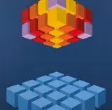 Marko Spalatin, Cubes Separated III, c. 1970, Screenprint in colors on wove paper