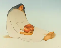 Paloma by R. C. Gorman, 1986, Lithograph in colors on wove paper, sold Jul 2013