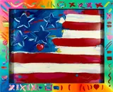 Peter Max, Deluxe Flag, c. 1999, Mixed media with acrylic on paper multiple