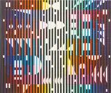 Sparkling Night Rainbow by Yaacov Agam, 1984, Screenprint in colors with gold toned foil on wove paper, sold Jul 2013