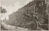 Luigi Rossini, Veduta della Mura di Roma...., pl. 31, from Le Antichita Romane, 1823, Etching on wove paper