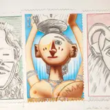 Larry Rivers, Patriotic Stamps, 1976, Lithograph, pochoir in colors with graphite additions on wove paper