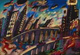 Carlos Almaraz, Growing City, 1988, Screenprint in colors on wove paper