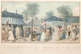 Louis Le Coeur, The Palais Royal Garden Walk, 1787, Engraving with handcoloring on laid paper