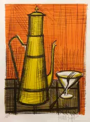 La Cafetiére (S. 14) by Bernard Buffet, 1955, Lithograph in colors on wove paper, sold Jul 2013