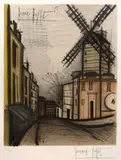 Bernard Buffet, Le Moulin de Gallete (S. 308), 1965, Lithograph in colors on wove paper