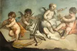François Boucher, Putti with attributes of the Arts, oil on canvas