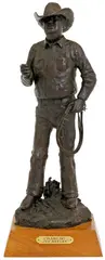 Charlie by Joe Beeler, bronze with brown patina on a wooden base, sold Jun 2013