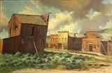Floyd Copeland Chandler, Private casino, Main and Green Street, Bodie, California, oil on canvas