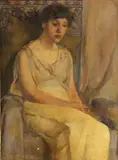 Louise Cox, A solemn beauty, oil on canvas