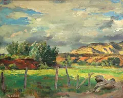 Ejnar Hansen, Southwest landscape, oil on board