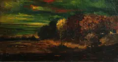Autumn oaks by George Inness, oil on canvas, sold Jun 2013