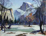 Myron Angelo Oliver, Half Dome in winter, oil on panel