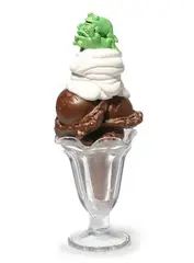 Never on a Sundae by David Gilhooly, 1995, glazed ceramic, plaster and found dish, sold Jun 2013