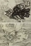 Frank van Hemert, The Places I Sleep (diptych), 1986 (2), first charcoal on paper; second charcoal, pastel and paper collage on paper