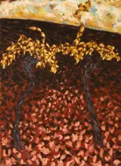 Anne Neely, Fall Vineyard Field, 1991-92, oil on canvas