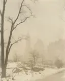 Jessie Tarbox Beals, Across Central Park, c. 1910, Toned gelatin silver print, tipped to paper mount