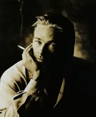 Philip Dixon, Brad Pitt (with cigarette), 1993, Toned gelatin silver print