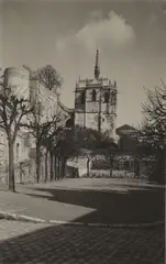Frederick H. Evans, Château Amboise, early 1900s, Platinum print, on a large paper mount with hand-ruled pencil and watercolor borders