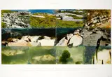 Peter Arthur Hutchinson, Above-Below, 1988, Chromogenic prints with mixed media and handwritten text on two sheets of wove paper