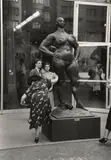 Ruth Orkin, Woman Shaking Pebble from her Shoe, MOMA Garden, Gaston Lachaise sculpture, NYC