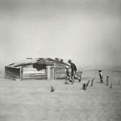 Fleeing a Dust Storm, Cimarron County, Oklahoma by Arthur Rothstein, 1936, Gelatin silver print, sold Jun 2013