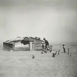 Arthur Rothstein, Fleeing a Dust Storm, Cimarron County, Oklahoma, 1936, Gelatin silver print