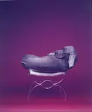 Seated Burner by William Wegman, 1989, Unique color Polaroid print mounted on archival board, offered Jun 2013