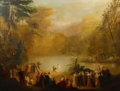 Christ preaching by English School, oil on canvas, offered Apr 2013