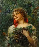 Giovanni Panza, The grape picker, oil on canvas