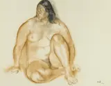 Francisco Zúñiga, Desnudo de Rosa, 1973, sanguine and charcoal on paper