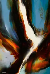 Prophecy by Leonardo Nierman, acrylic on masonite, sold Apr 2013