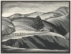 California Hills by Paul Landacre, 1931, offered Apr 2013