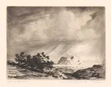George Elbert Burr, Arizona Storm; Storm in the Painted Desert, Arizona (S. 256; 258), 1922; 1927, Etching and drypoints on wove paper, each signed in pencil, second titled