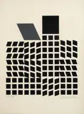 Victor Vasarely, 3 Plates, from Cinetique III, 1964, Screenprints in black with embossing on wove paper, each signed in pencil and numbered 23/75