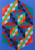 Victor Vasarely, A Group of 4 Prints, 1963-87, Screenprints in colors on wove paper, each signed in pencil and variously numbered