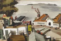 Dong Kingman, San Francisco waterfront, 1940, watercolor on paper