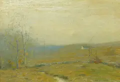 Bruce Crane, Grey Fields, oil on canvas