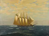 Richard Dey de Ribcowsky, The Schooner Jobe H. Jackson, Jr., oil on canvas
