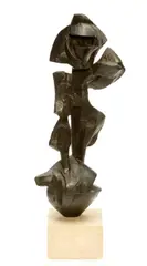 Dimitri Hadzi, Untitled, bronze with dark brown patina on hardstone base