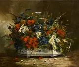 A still life with a bouquet of flowers by Eugène Henri Cauchois, oil on canvas laid down on board, sold Jan 2013
