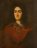 A portrait of a gentleman in a red cloak, half-length by Continental School, oil on canvas, sold Jan 2013