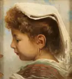 Cantalamessa, A portrait of a young woman; A portrait of a young man; together with three paintings by other hands (a group of five), first and second oil on board; third and fourth oil on panel; fifth oil on board