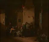 Ra Sir David Wilkie, Figures in a tavern interior, oil on canvas