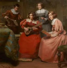 Romà Ribera i Cirera, The rehearsal, oil on canvas