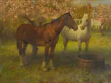 William Barr, Horses at Foxbar, oil on canvas