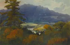 Albert DeRome, Bear Buttes, watercolor on paper