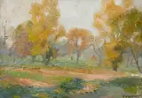 Edouard Vysekal, Autumn in St. Paul, oil on canvas affixed to board