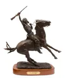 Ernest Berke, The Challenge, 1961, bronze with brown patina on a wooden base